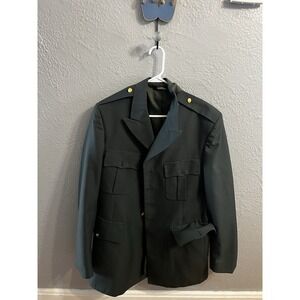 US Army Blazer Coat Men's 43L Wool Serge Uniform Green
